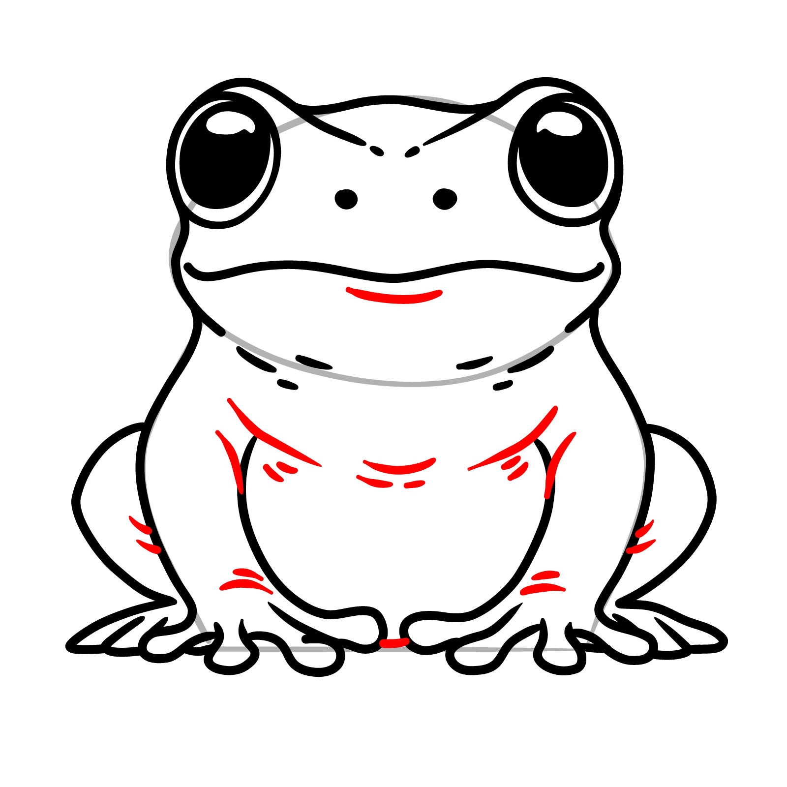 Quick Easy Guide On How To Draw A Frog Facing Forward