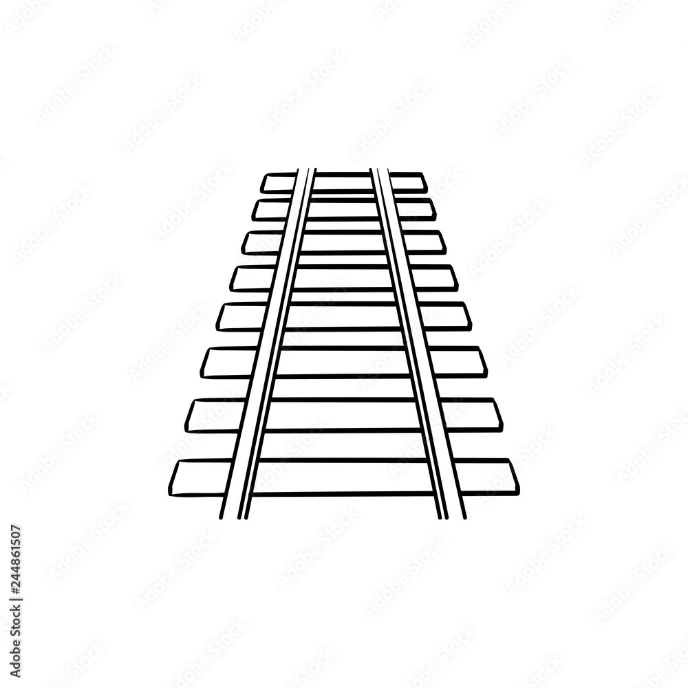 Rails Hand Drawn Outline Doodle Icon Railway Track Railroad And Train Transport Steel Rails Concept Vector Sketch Illustration For Print Web Mobile And Infographics On White Background Stock Vector Adobe Stock
