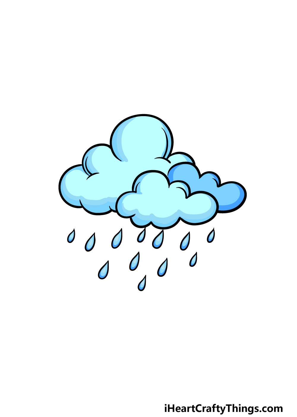 Rain Drawing How To Draw Rain Step By Step