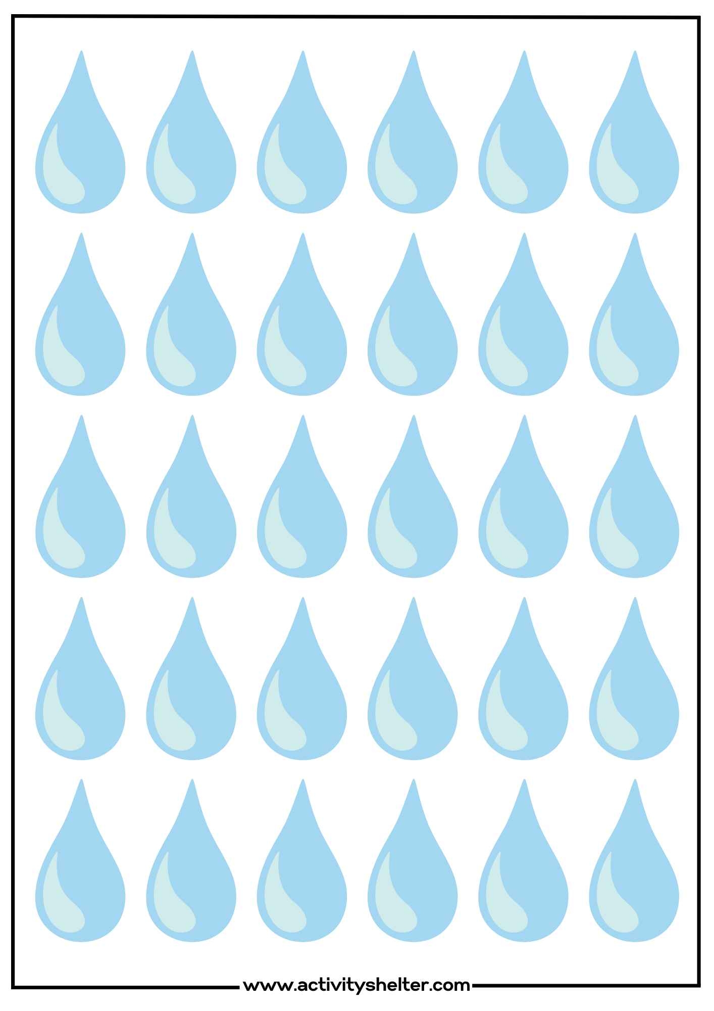 Raindrop Template Printable Activity Shelter Worksheets Library