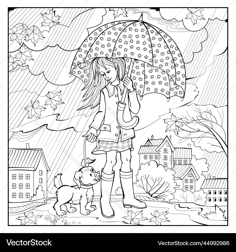 rainy day coloring pages free