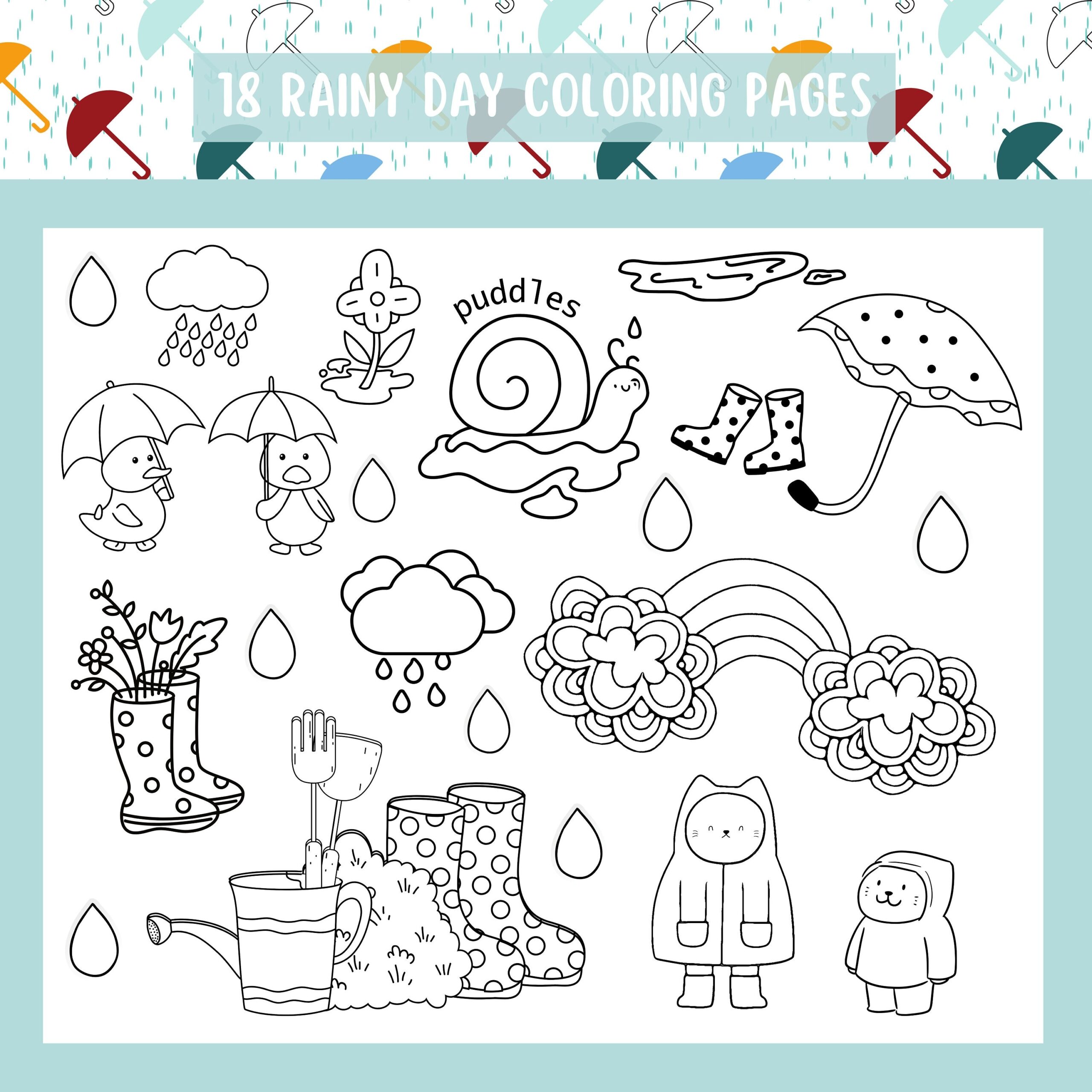 Rainy Day Coloring Pages For Girls And Boys 18 Cute Printable 