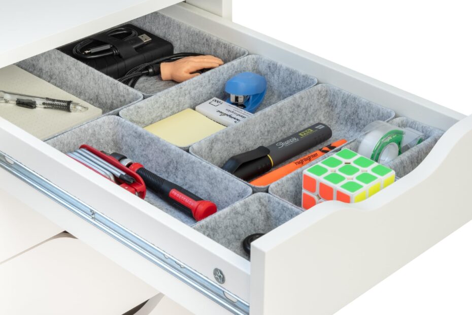Rajas Goods Drawer Organizer Compatible With IKEA Alex Drawer Unit 10 Piece Modular Felt Tray Organizer Set Perfect Fit Light