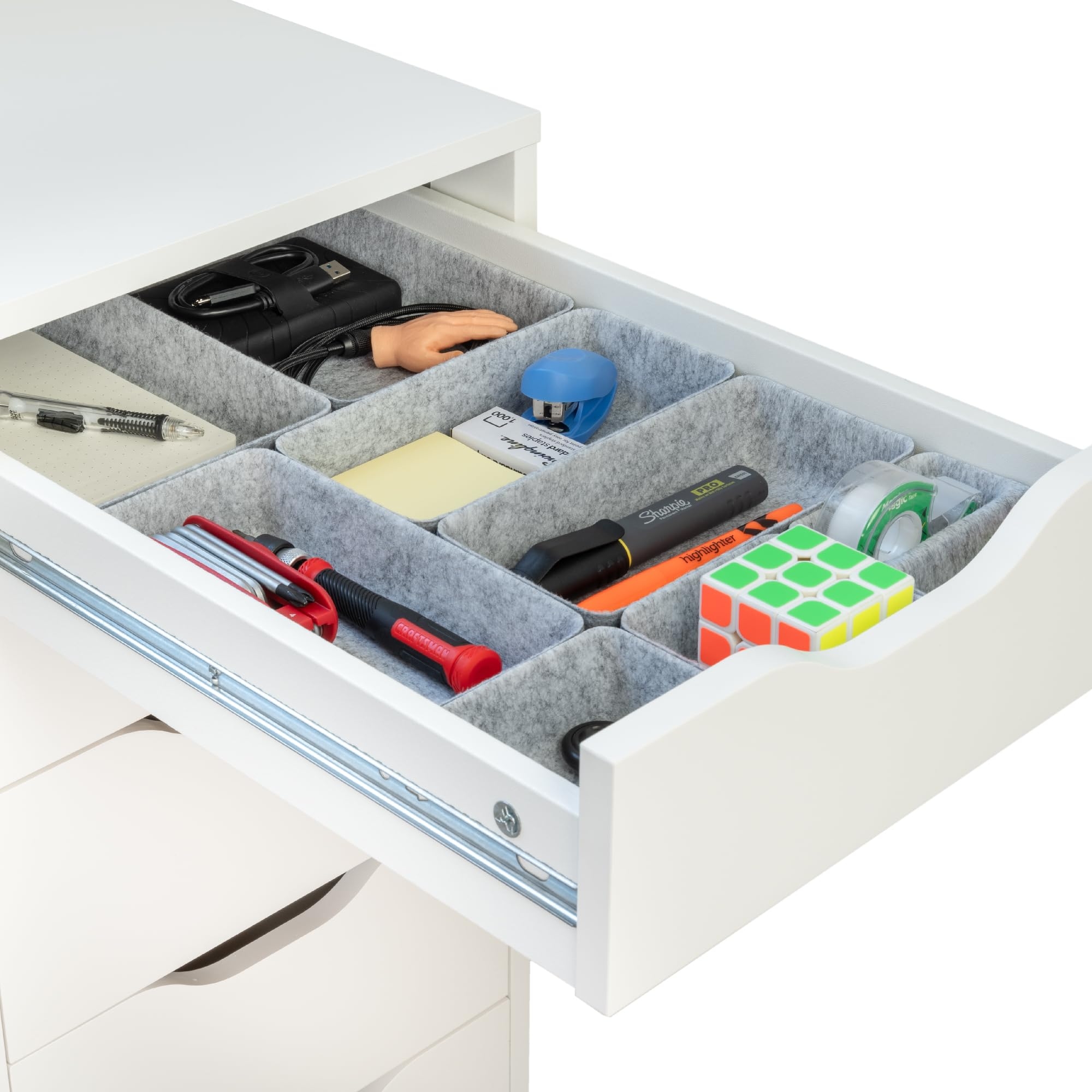 Rajas Goods Drawer Organizer Compatible With IKEA Alex Drawer Unit 10 Piece Modular Felt Tray Organizer Set Perfect Fit Light 