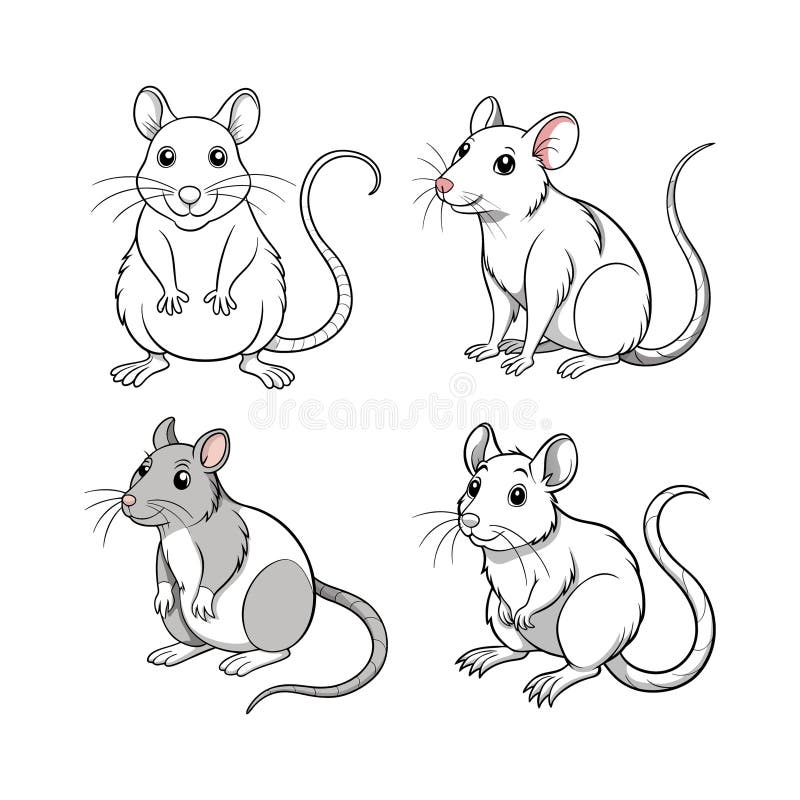 Rat Coloring Page Stock Illustrations 1 154 Rat Coloring Page 