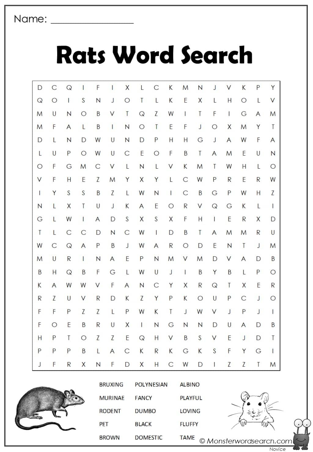 printable pictures of rats