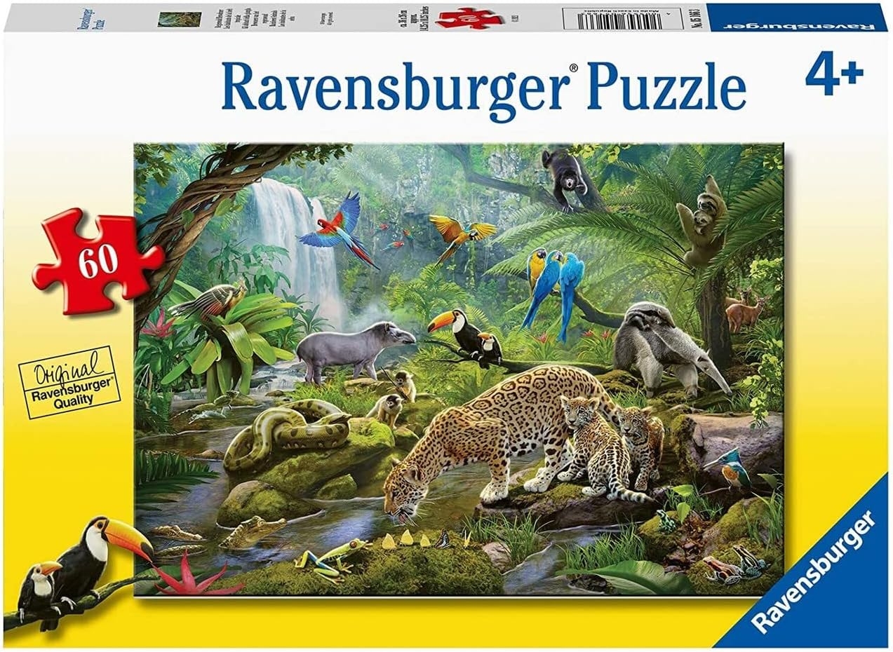 Ravensburger Rainforest Animals 60 Piece Jigsaw Puzzle For Kids
