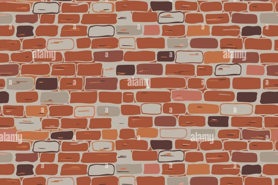 Realistic Masonry Seamless Pattern Vector The Wall Is Brick Red Brown Orange Gray Flat Illustration Freehand Drawing Stock Vector Image U0026 Art Alamy