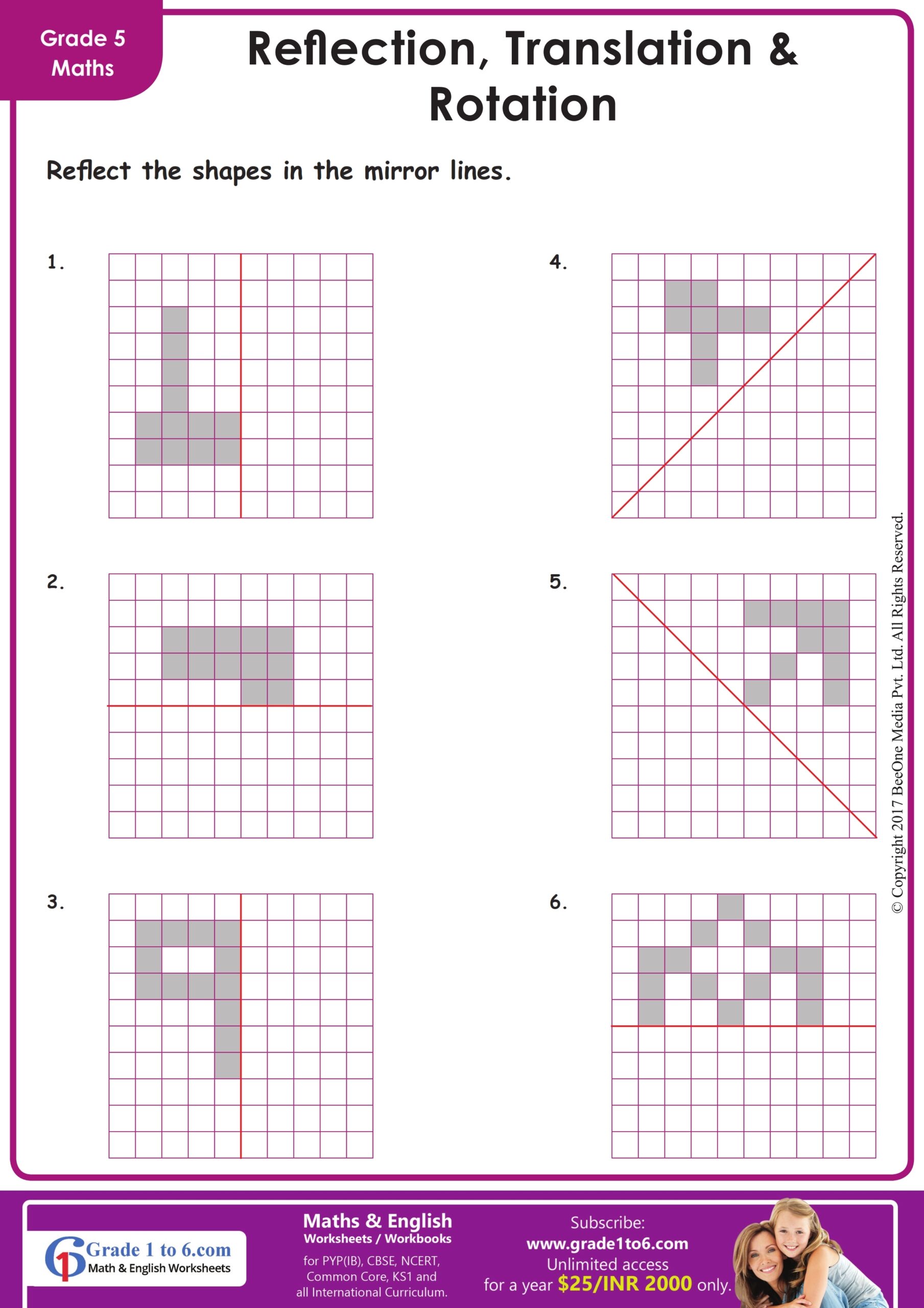 Reflection Worksheet Grade 5
