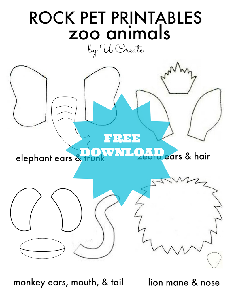 Rock Pet Printables Zoo Edition U Create