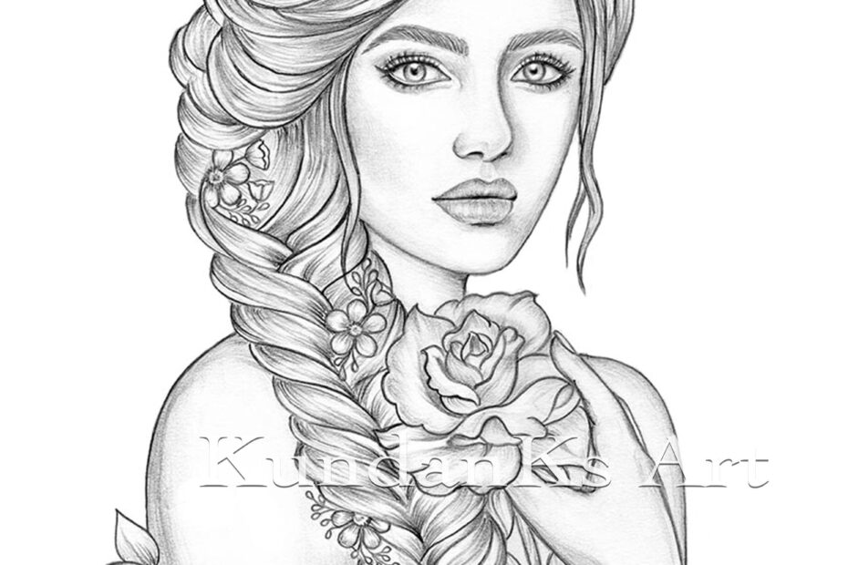 Rose Adult Coloring Pages Premium Coloring Pages line Art
