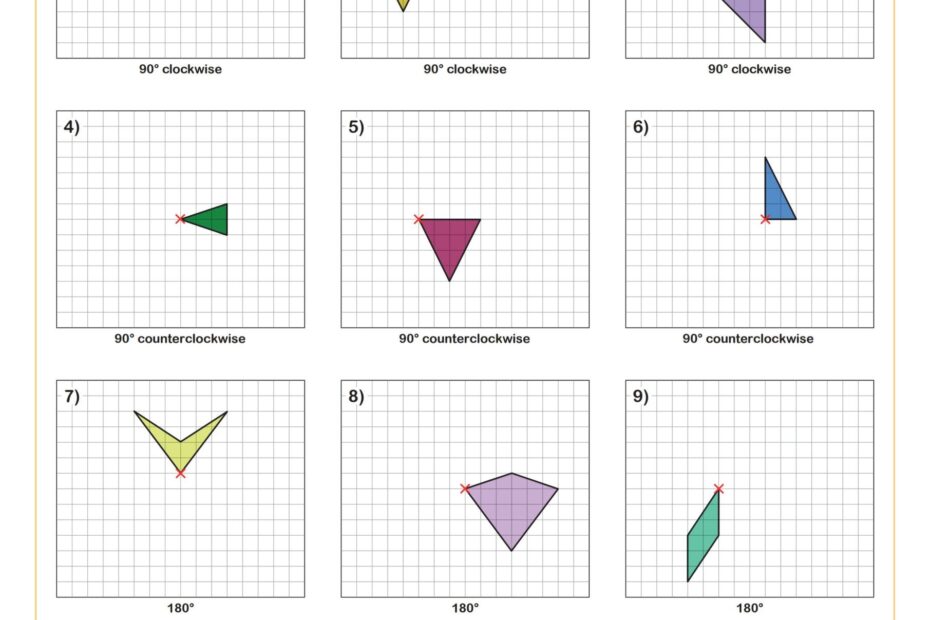 Rotations A Worksheet PDF Printable Geometry Worksheet