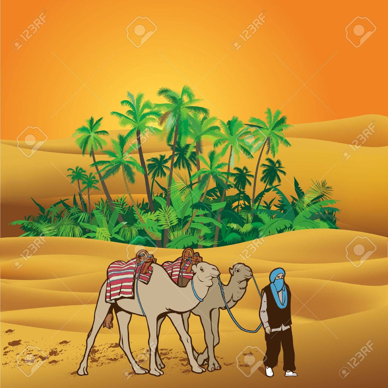 Sahara Desert Illustration Royalty Free SVG Cliparts Vectors 
