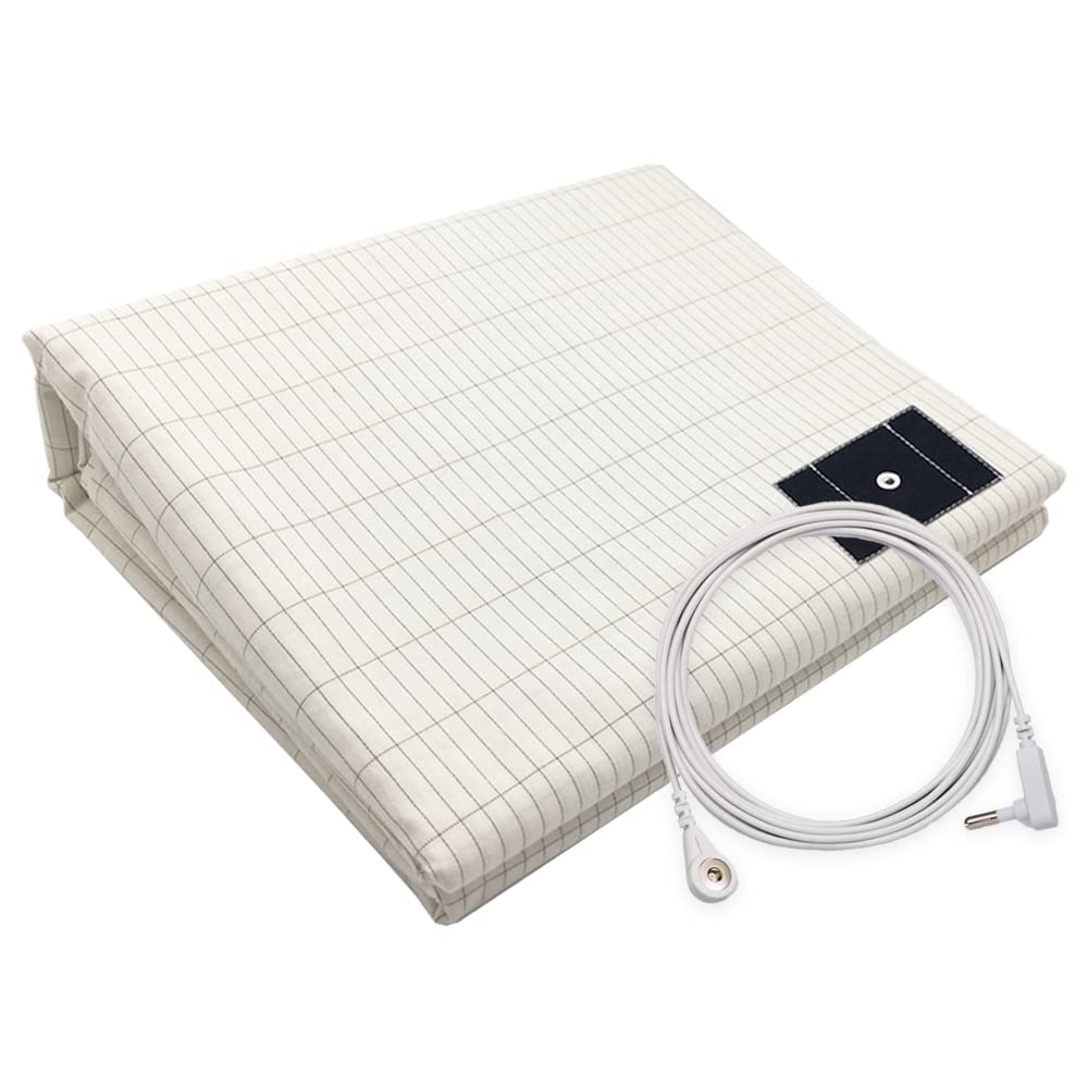 Saldalavl Grounding Sheet King Conductive Grounding Mat For Bed With 15ft Cord Improve Sleep Reduce Stress 76x80in 
