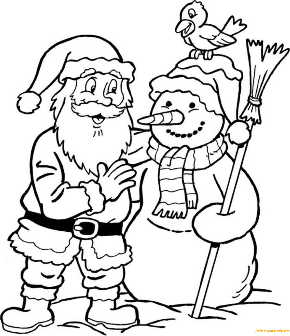 santa coloring pages to print