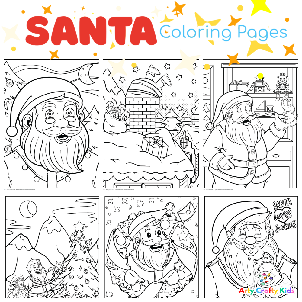 santa coloring sheet free