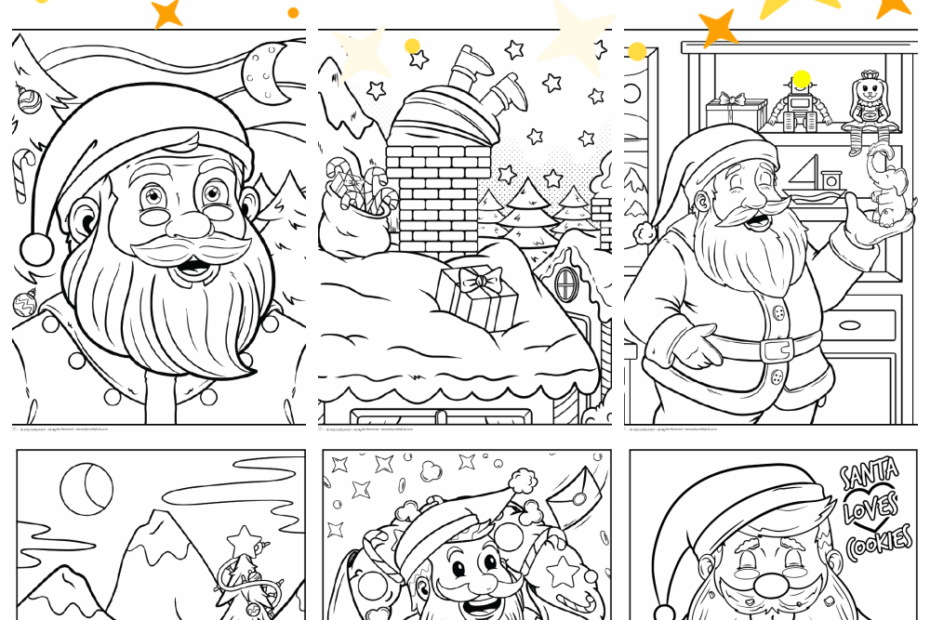 Santa Coloring Pages Free Santa Coloring Book Arty Crafty Kids
