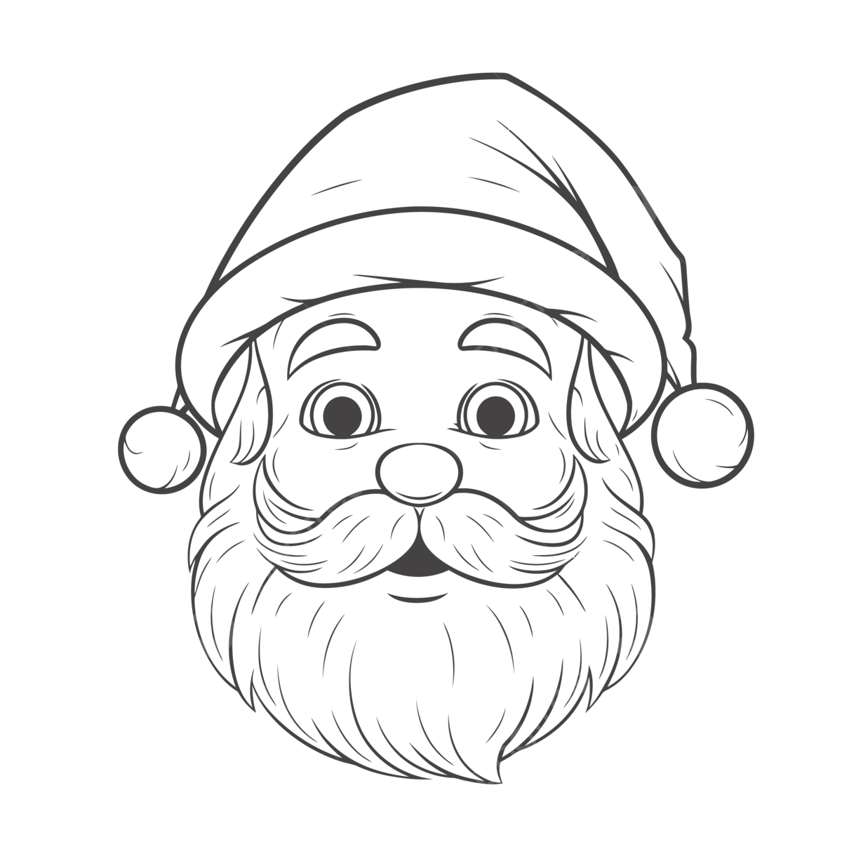 Santa Face Is Coloring Page Free Printable Coloring Pages Outline Sketch Drawing Vector Wing Drawing Santa Drawing Face Drawing PNG And Vector With Transparent Background For Free Download
