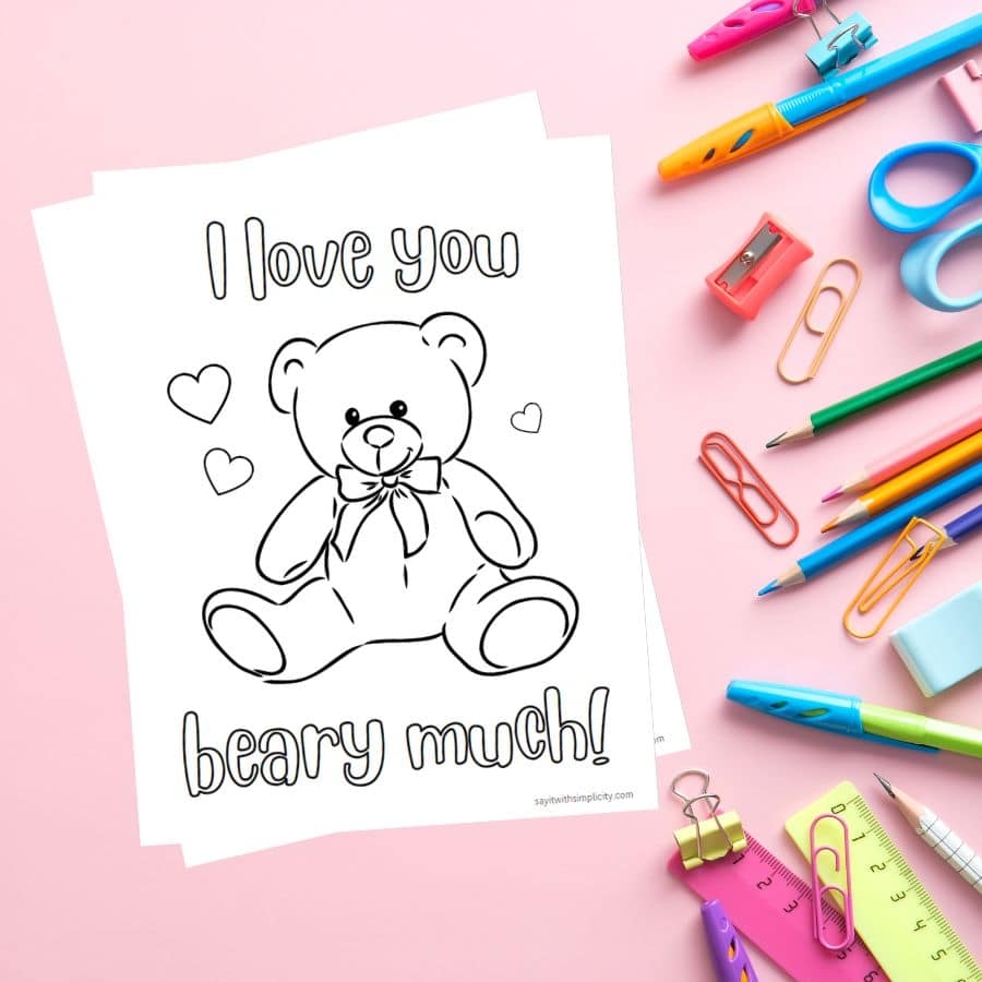 teddy bear printable coloring pages