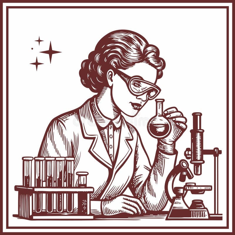 scientist drawing