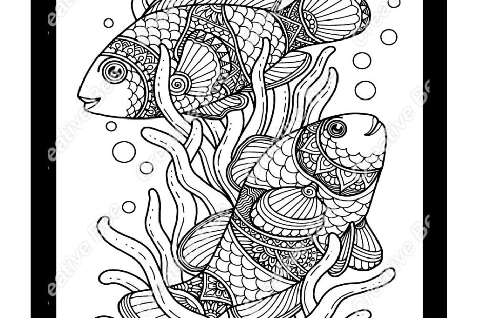 Sea Animals Adult Coloring Book Creative Bee