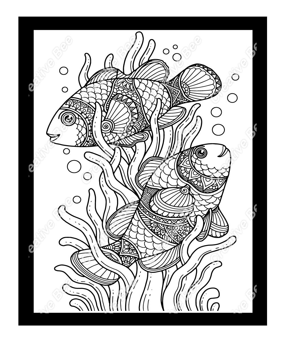 Sea Animals Adult Coloring Book Creative Bee