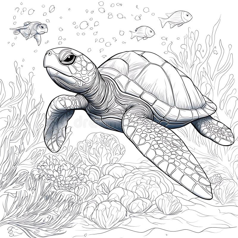 adult coloring pages sea turtle