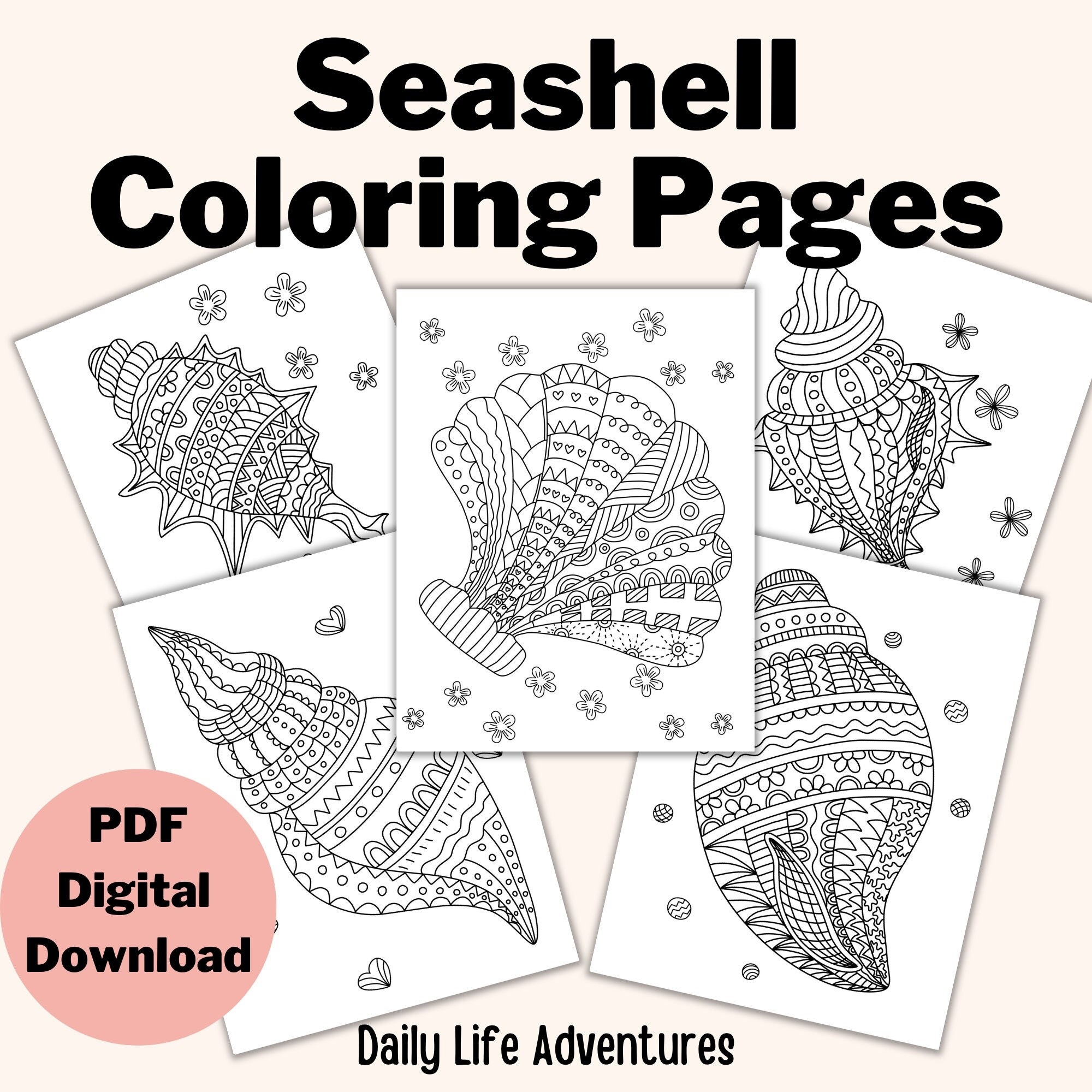 Seashell Coloring Pages Printable Coloring Pages Adult Coloring 