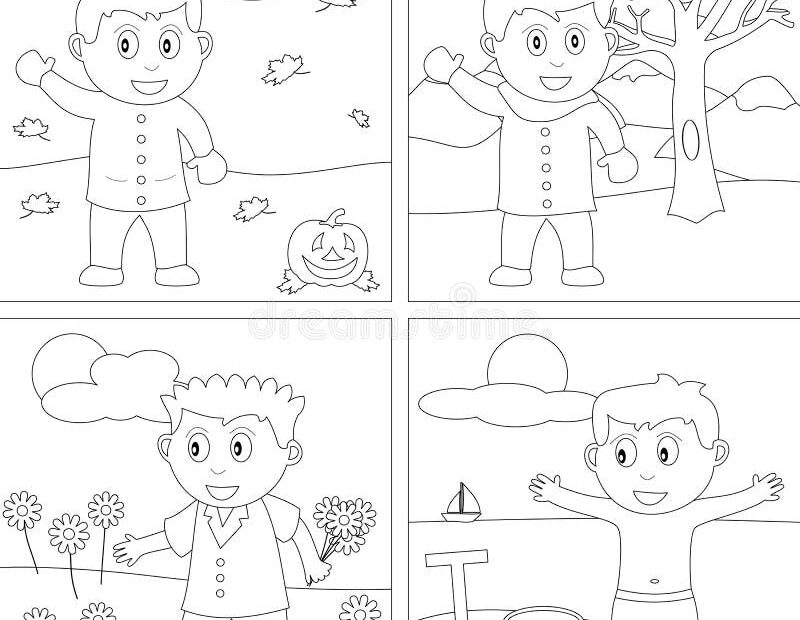 Seasons Coloring Stock Illustrations 717 Seasons Coloring Stock Illustrations Vectors U0026 Clipart Dreamstime