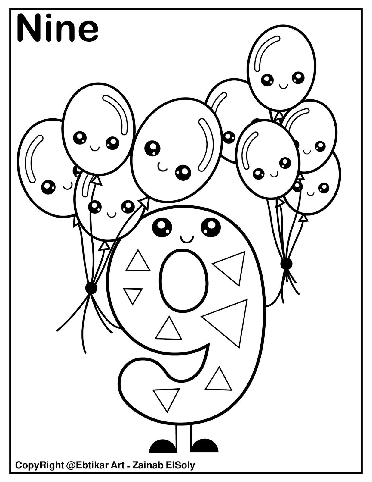 number 9 coloring sheet