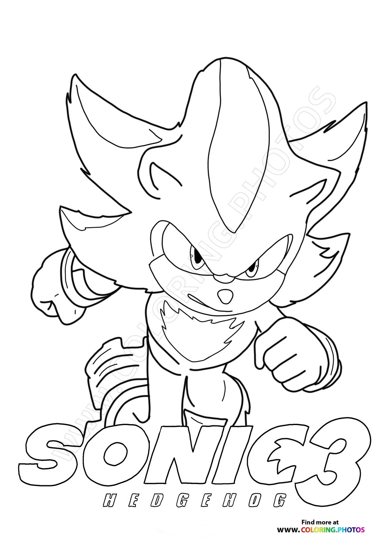 Shadow From Sonic 3 Coloring Pages For Kids
