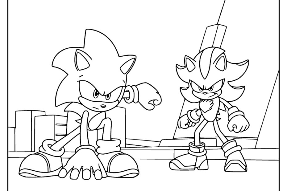 Shadow Vs Sonic Coloring Page Sketch Repo