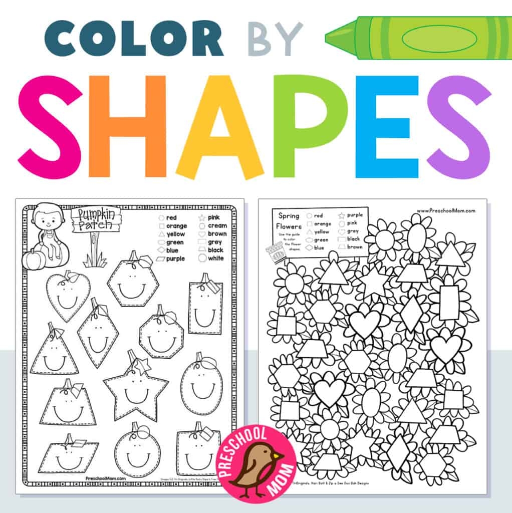 color by shapes free printable