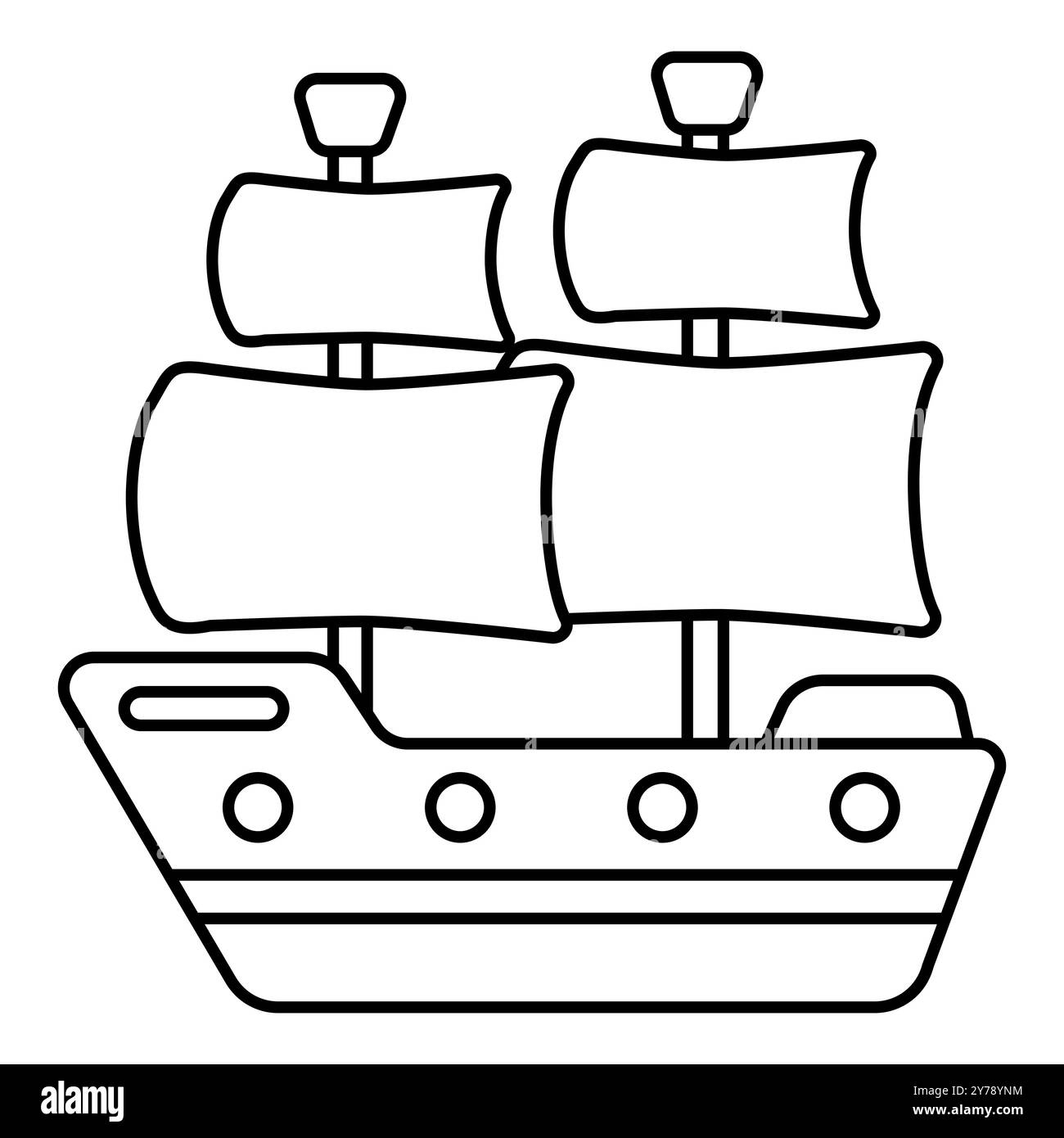 Ship Boat Clip Art Outline Design For Kids Drawing And Coloring Vector Illustration Stock Vector Image U0026 Art Alamy