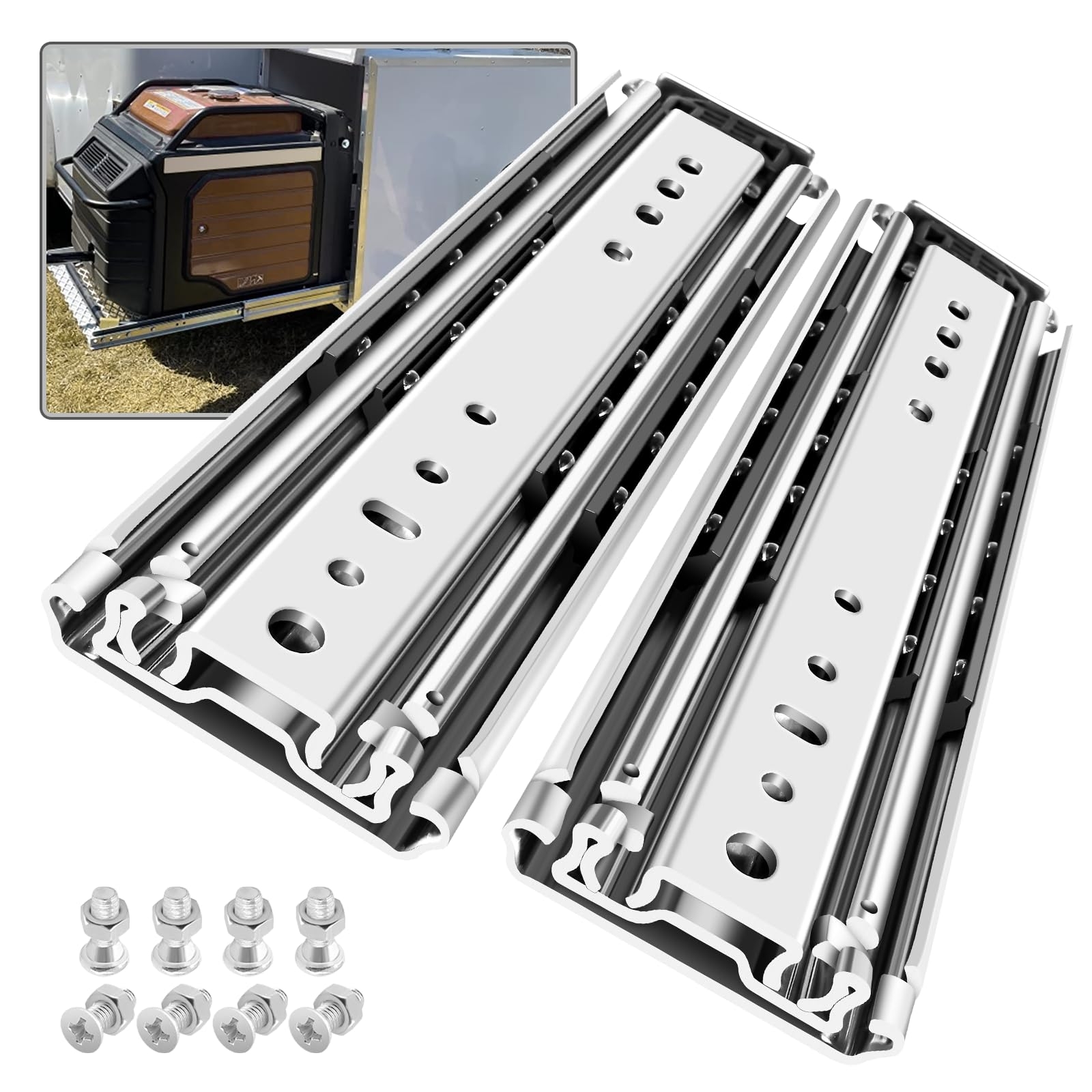 SHUHANG 1 Pair 350 Lb Load Capacity Heavy Duty Drawer Slides 12 14 16 18 20 22 24 26 28 30 32 34 36 38 40 44 48 52 56 60 Inch Full Extension Ball 