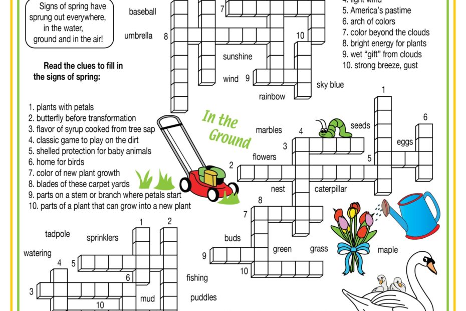 Signs Of Spring Everywhere Printable Crossword Made By Teachers