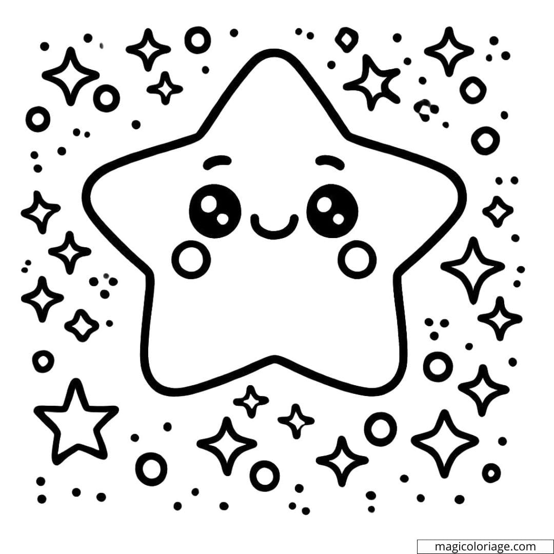Simple And Smiling Star Coloring