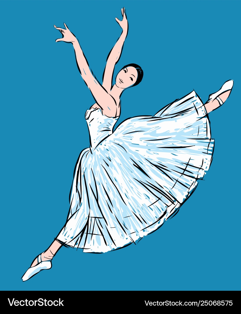 Sketch A Dancing Ballerina Royalty Free Vector Image