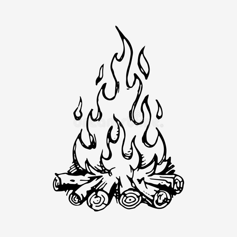 Sketch Illustration Of Campfire Stock Illustration Illustration 