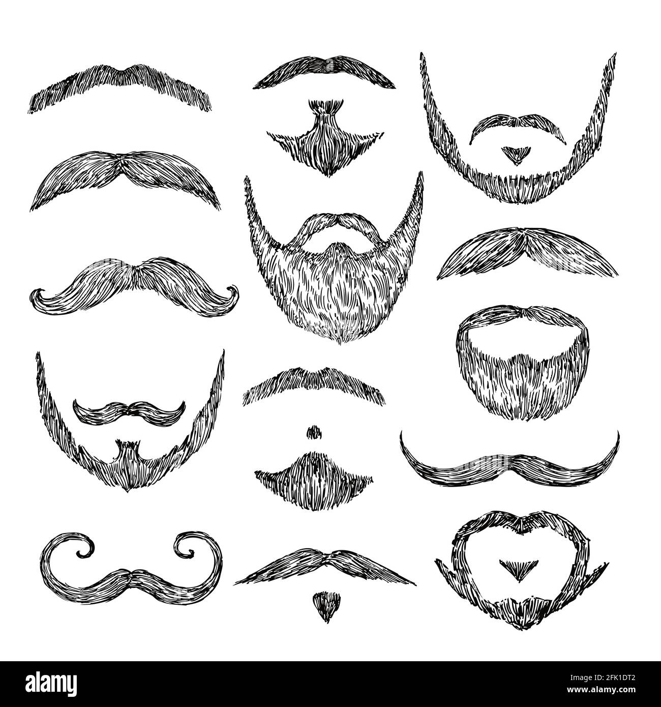 Sketch Mustache Drawing Facial Hair Isolated Patch Mustaches Retro Mouth Beard Abstract Male Hipster Hand Drawn Mask Vector Illustration Stock Vector Image U0026 Art Alamy