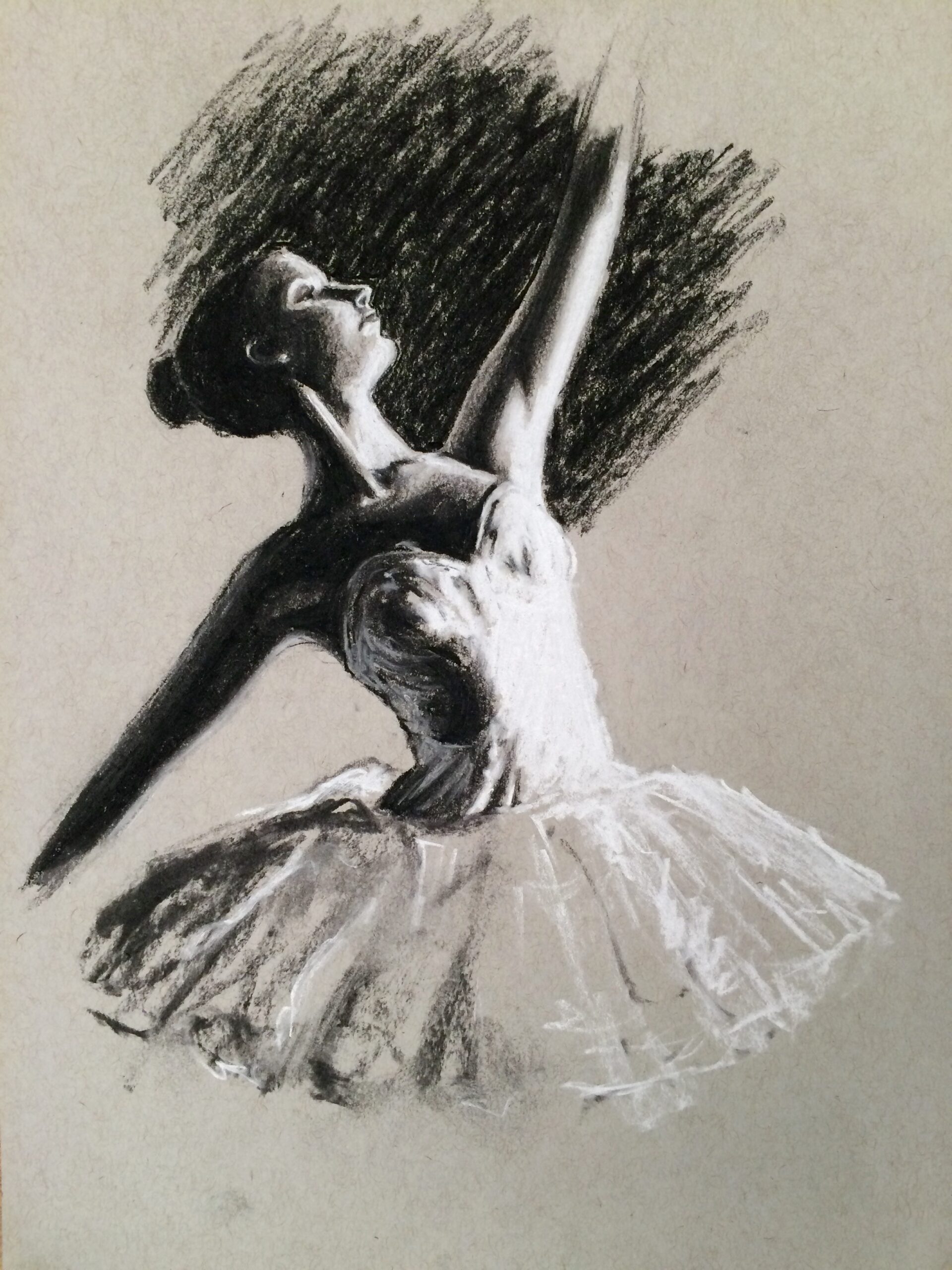 Sketch This Ballerina With A Charcoal Pencil