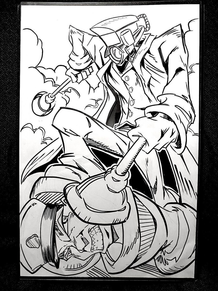 Skibidi Toilet Plunger Camera Man Original Art By Jason Dube 17