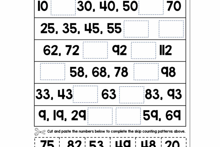 Skip Counting Number Line Worksheet 1 Skip Counting By 10