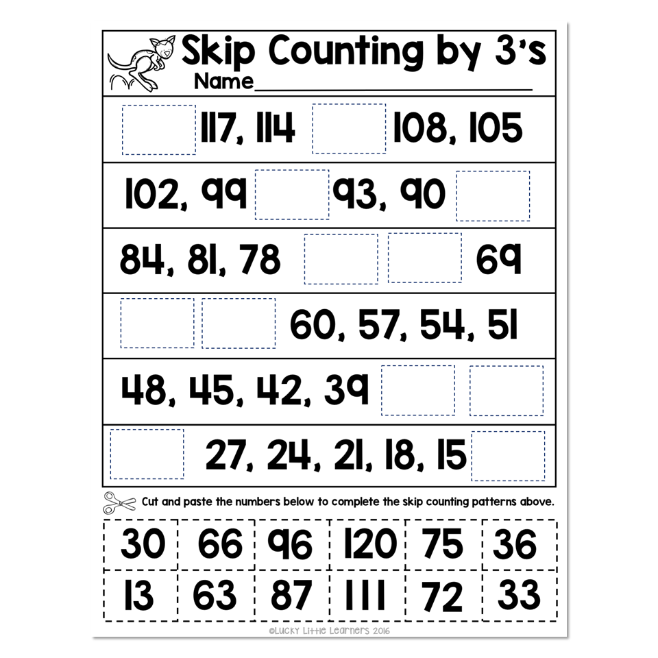 Skip Counting Number Line Worksheet 2 Skip Counting By 3 Worksheets Library