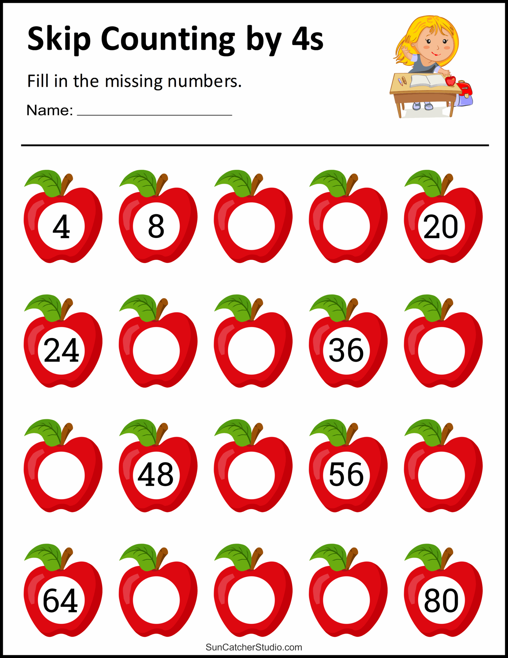 skip count by fours