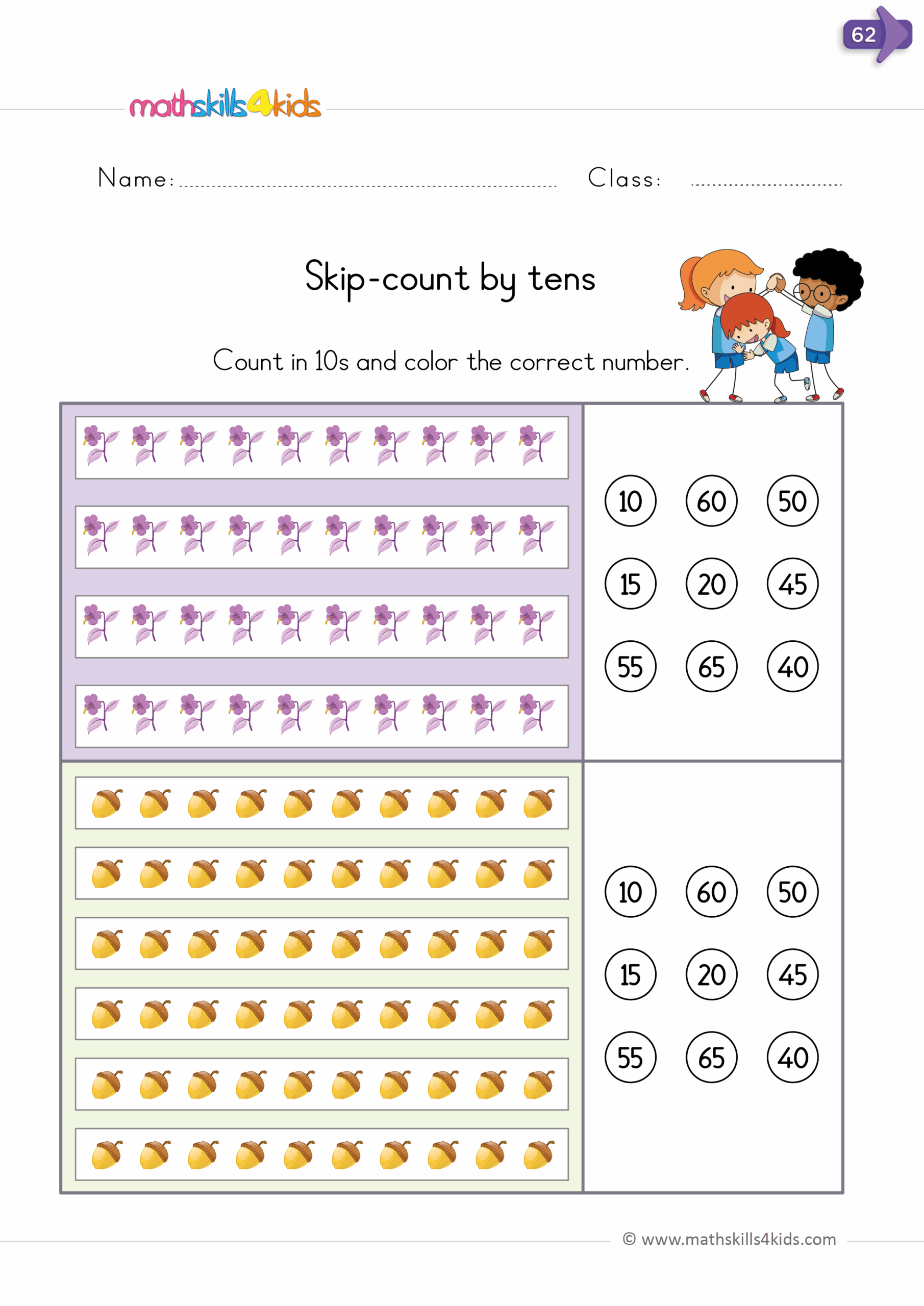 kindergarten math counting worksheets