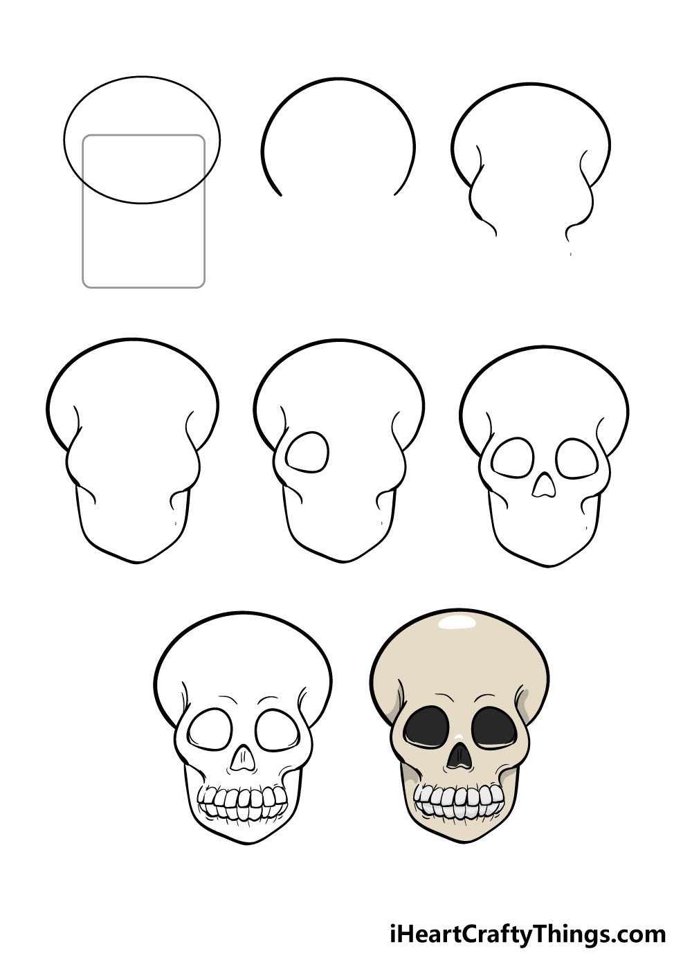 Skull Drawing How To Draw A Skull Step By Step 
