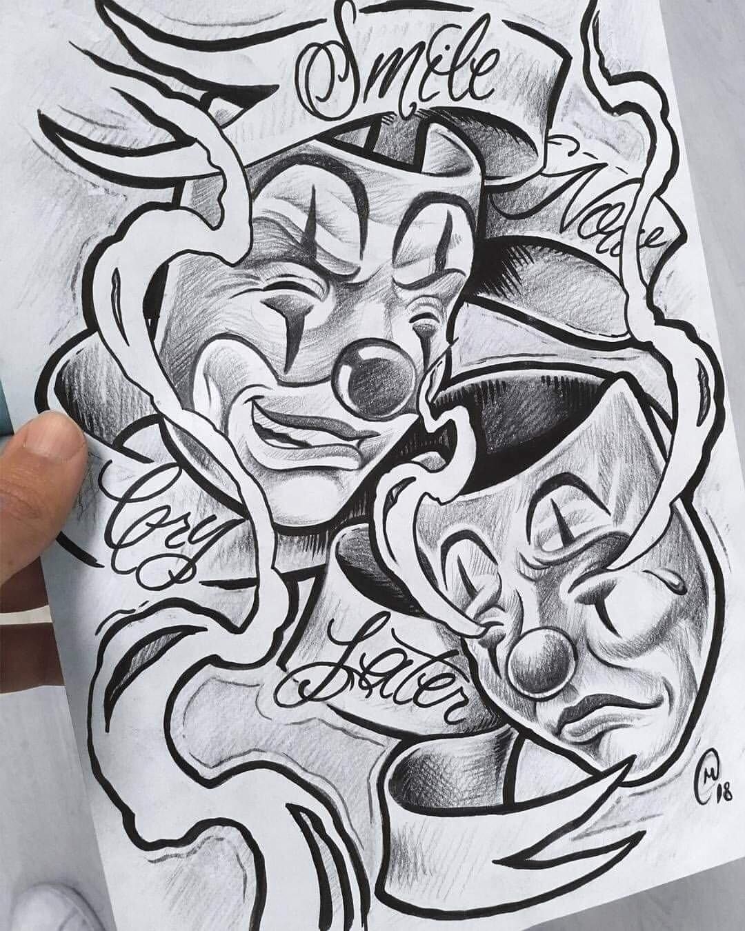 Smile Now Cry Later See You Next Year cariditattoo sketch sketchbook newproject comingsoon mask masks theatre theatremasks 