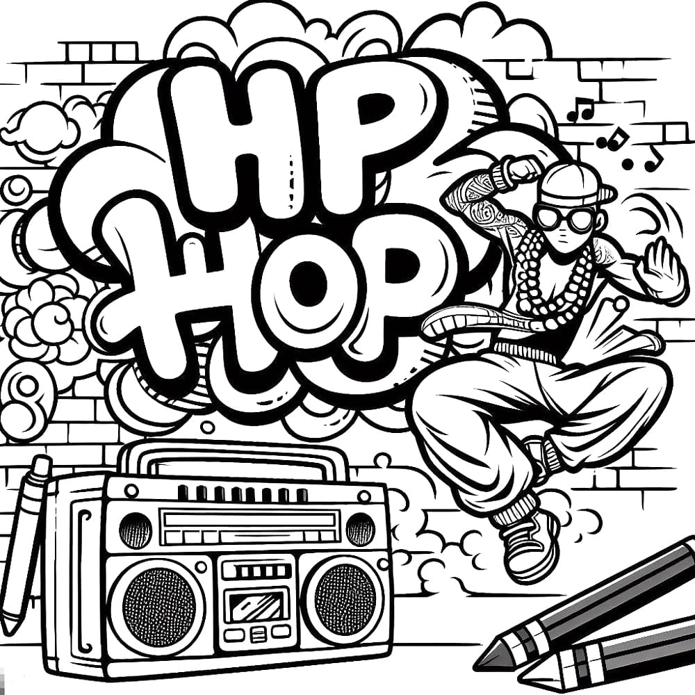 Smiling Hip Hop Dancer Coloring Page Download Print Or Color 