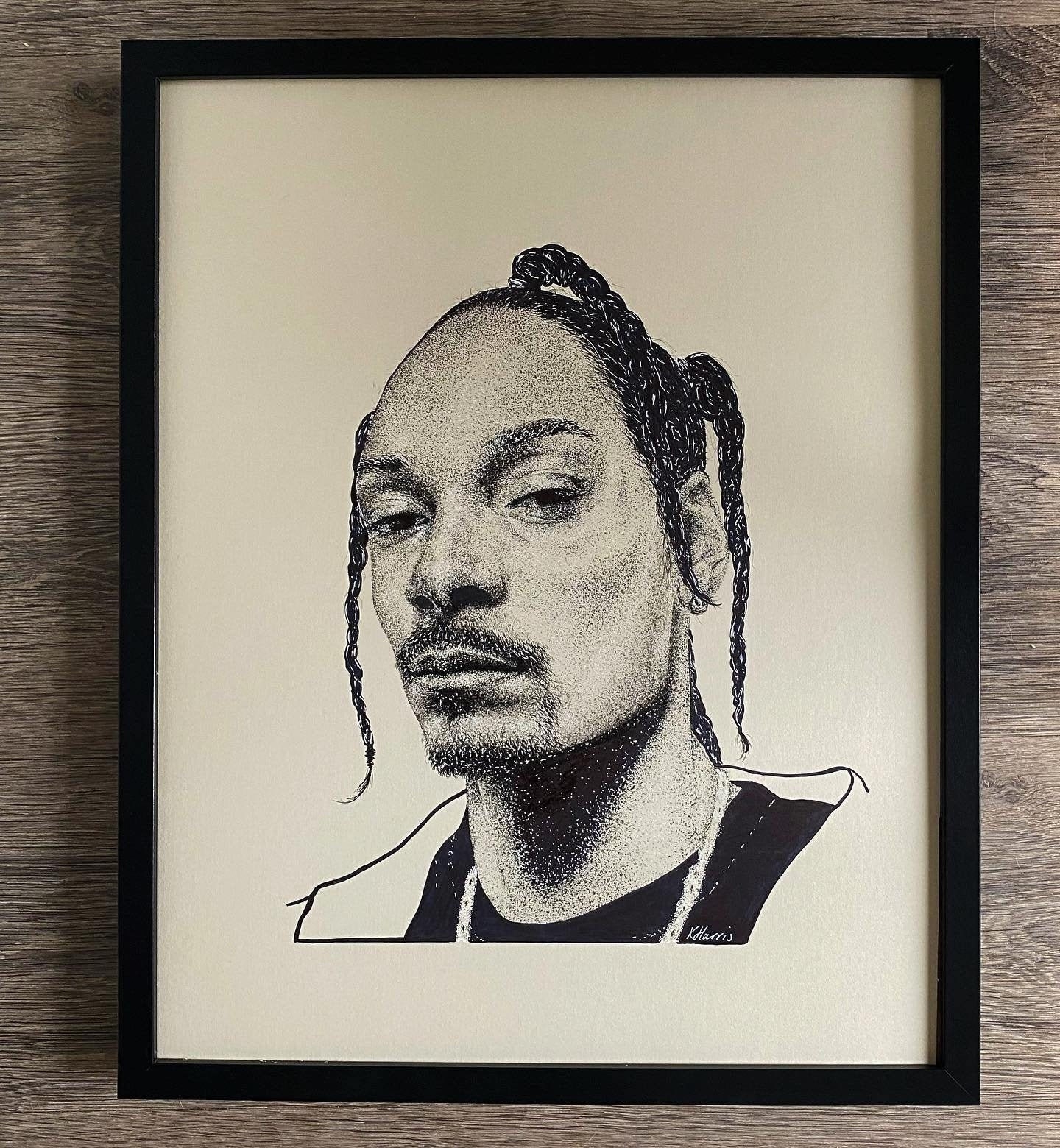 Snoop Dogg Original Art Pointillism Portrait Drawing Etsy